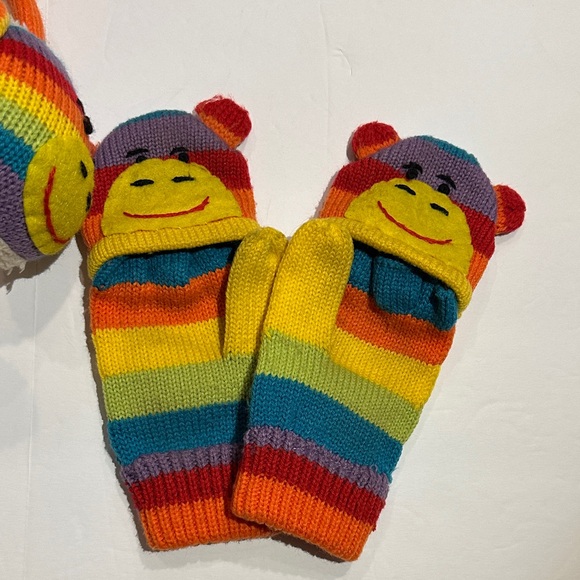Claire’s Colorful Monkey Earmuffs and Gloves/mitten Set - Picture 2 of 8